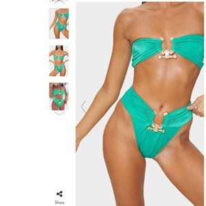 GREEN HAMMERED TRIM BIKINI